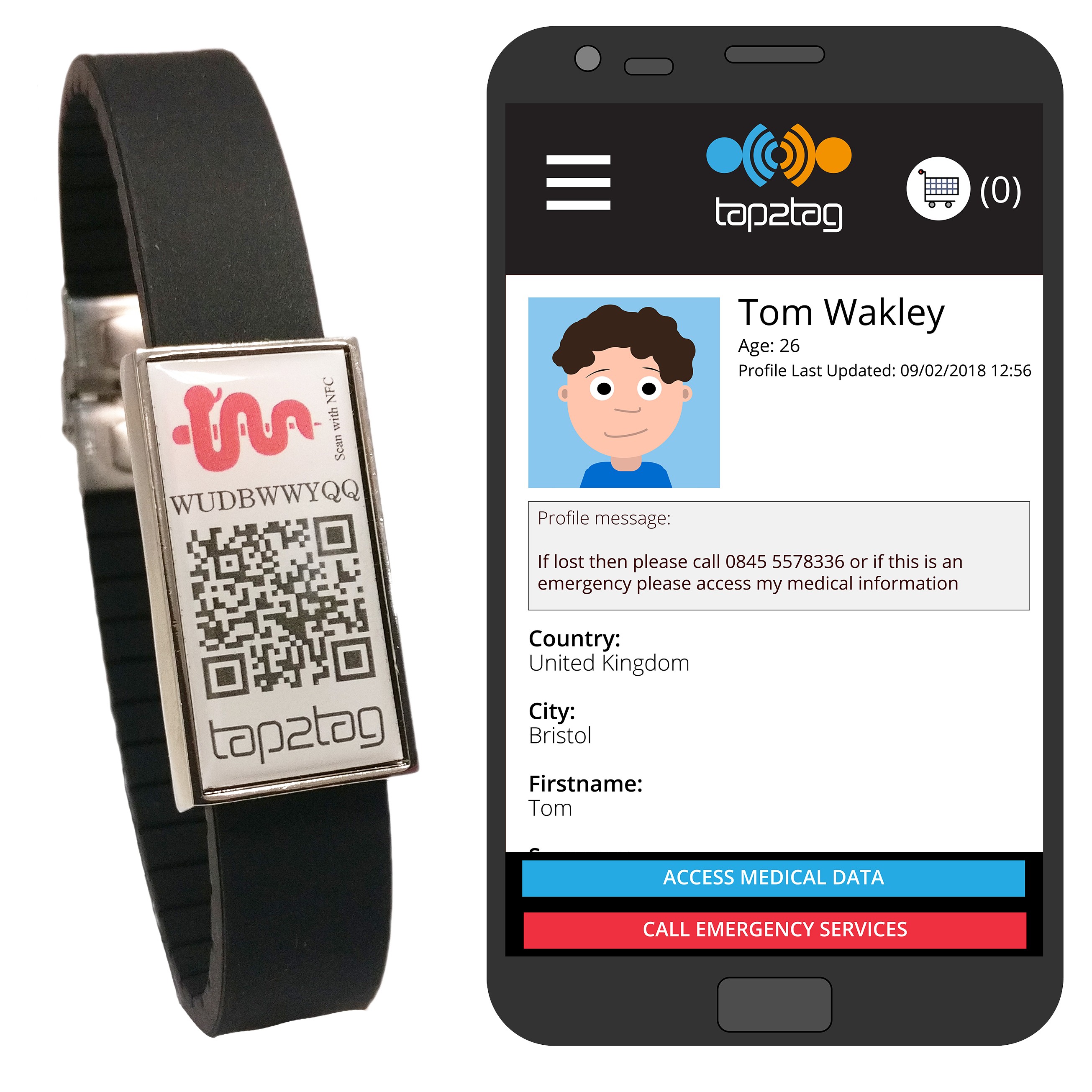 Nfc medical bracelet on sale